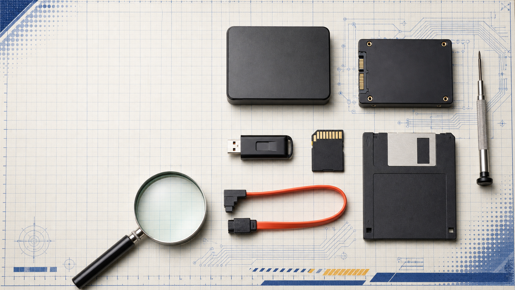 HDD、SSD、USBメモリ、SDカードなどの記憶媒体